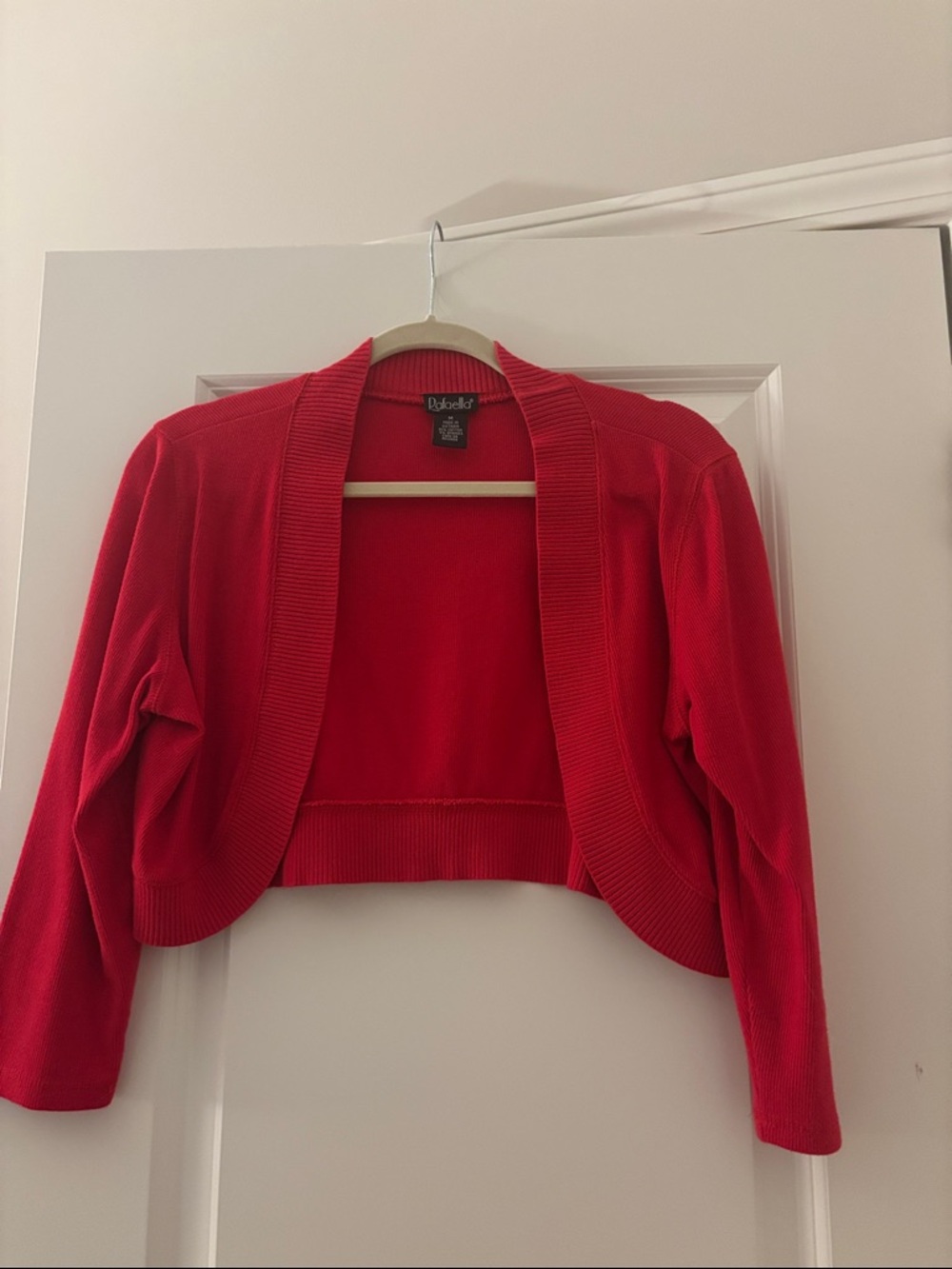Rafaella Pink Cropped Open-Front Shrug